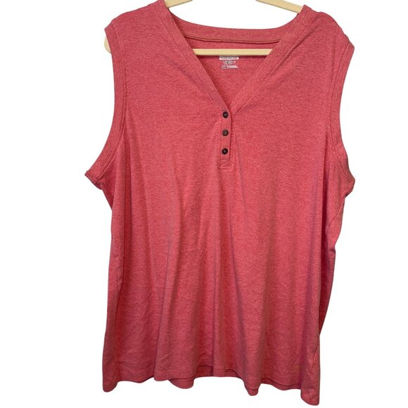 Noble Outfitters Tops - Noble Outfitters Womens Sleeveless Henley Top 3X